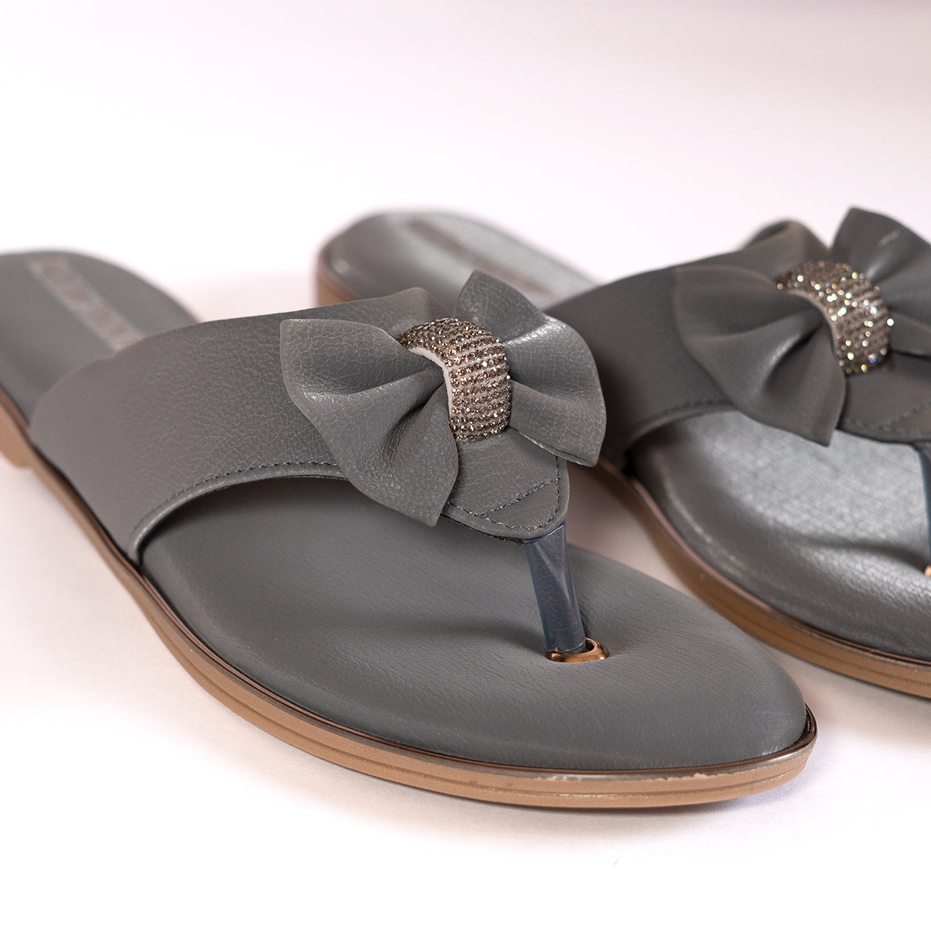 Grey Glow Bow Flats