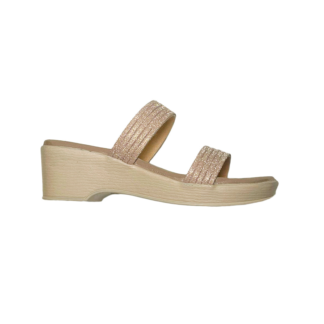 Double Strap Shimmer Flat