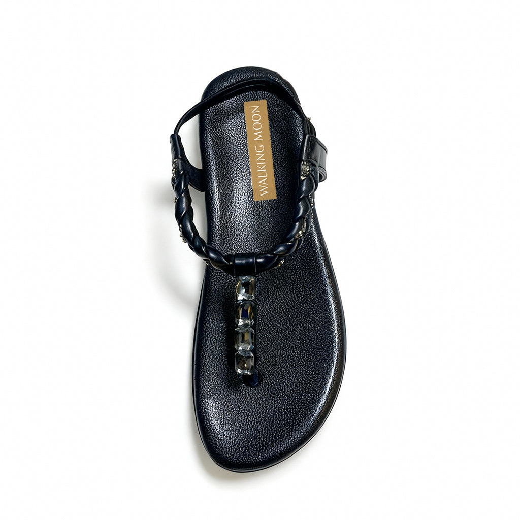 Gemstone Braided Backstrap Sandal