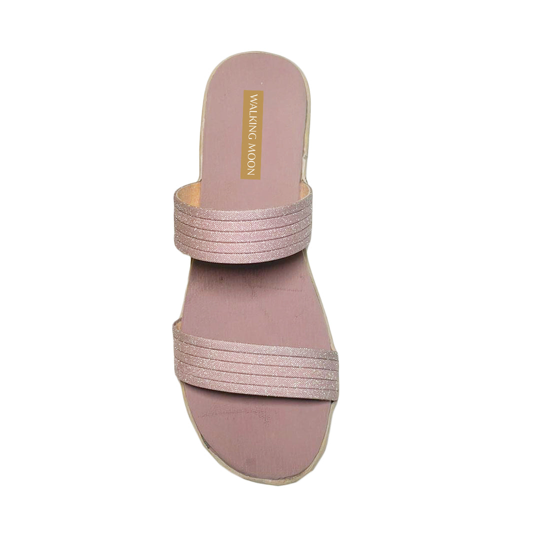 Double Strap Shimmer Flat