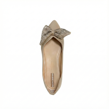 Crystal Bow Embellished Pointed Flat