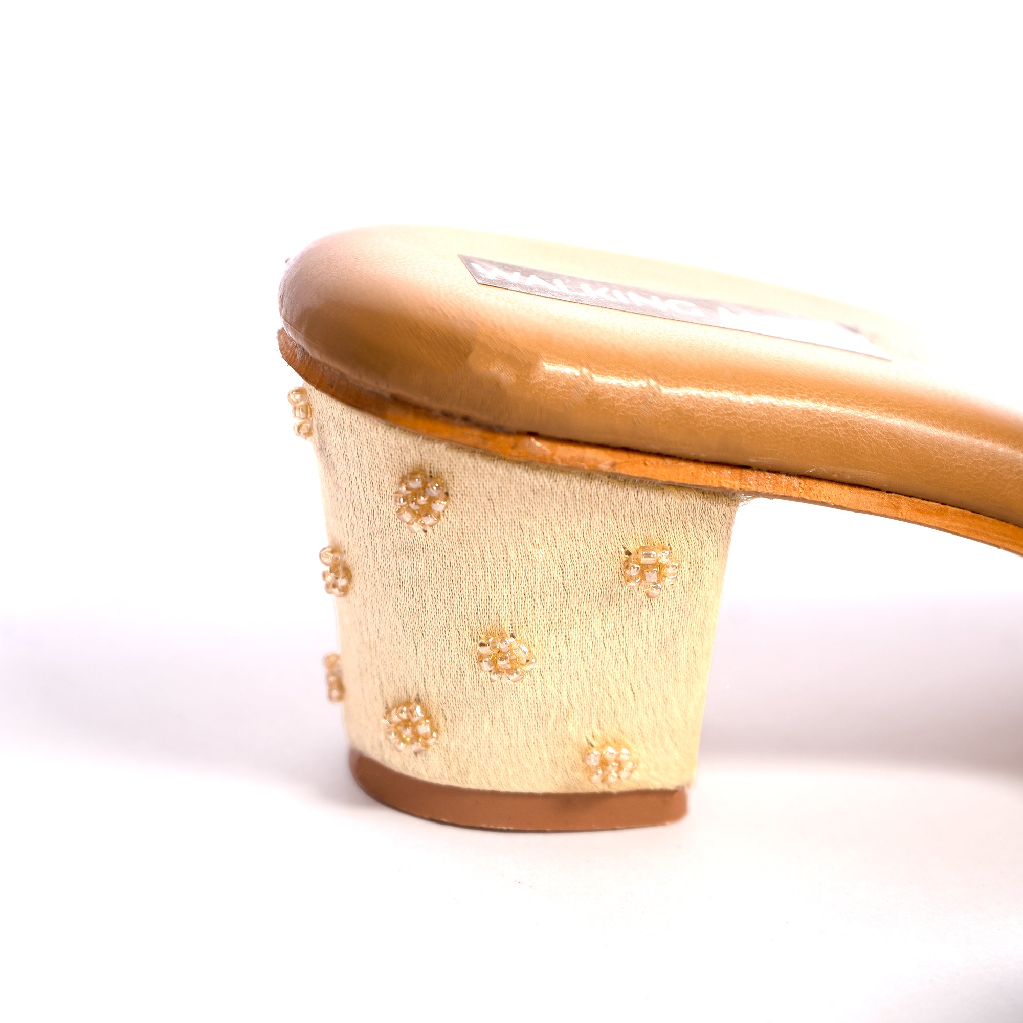 White Pearl Bridal Mule Heel