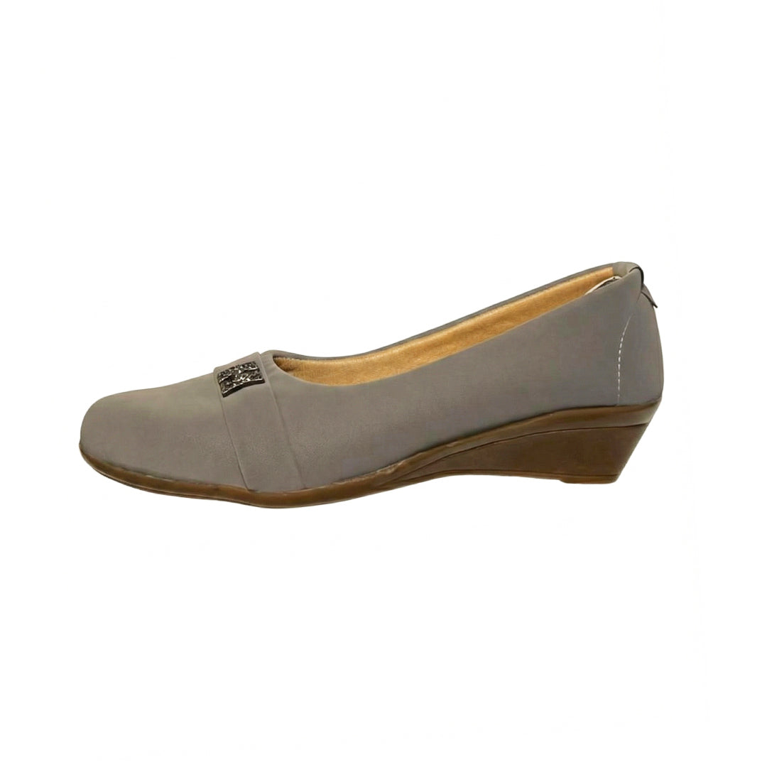 Slip On Belly Low Wedge Grey