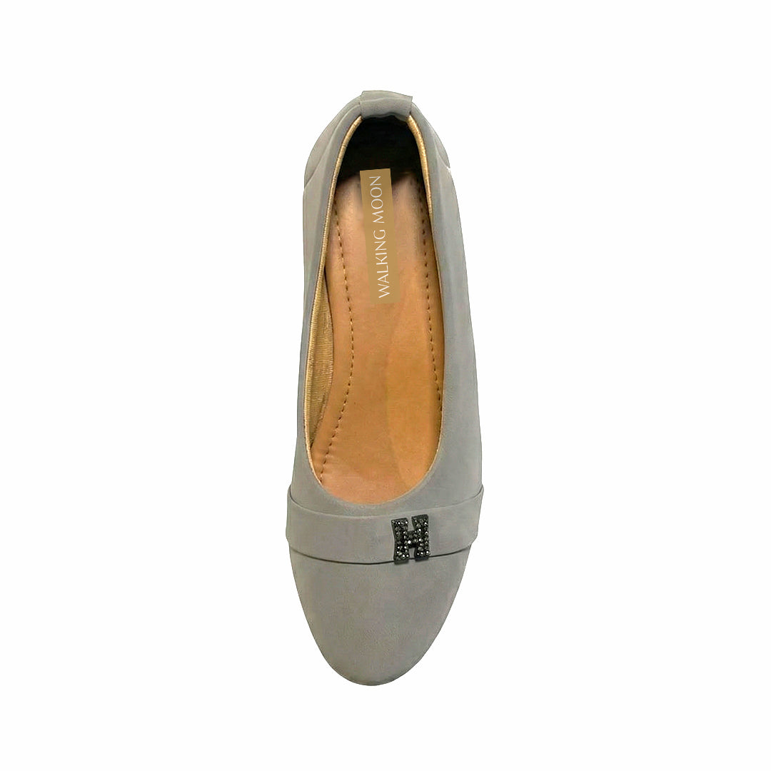 Slip On Belly Low Wedge Grey