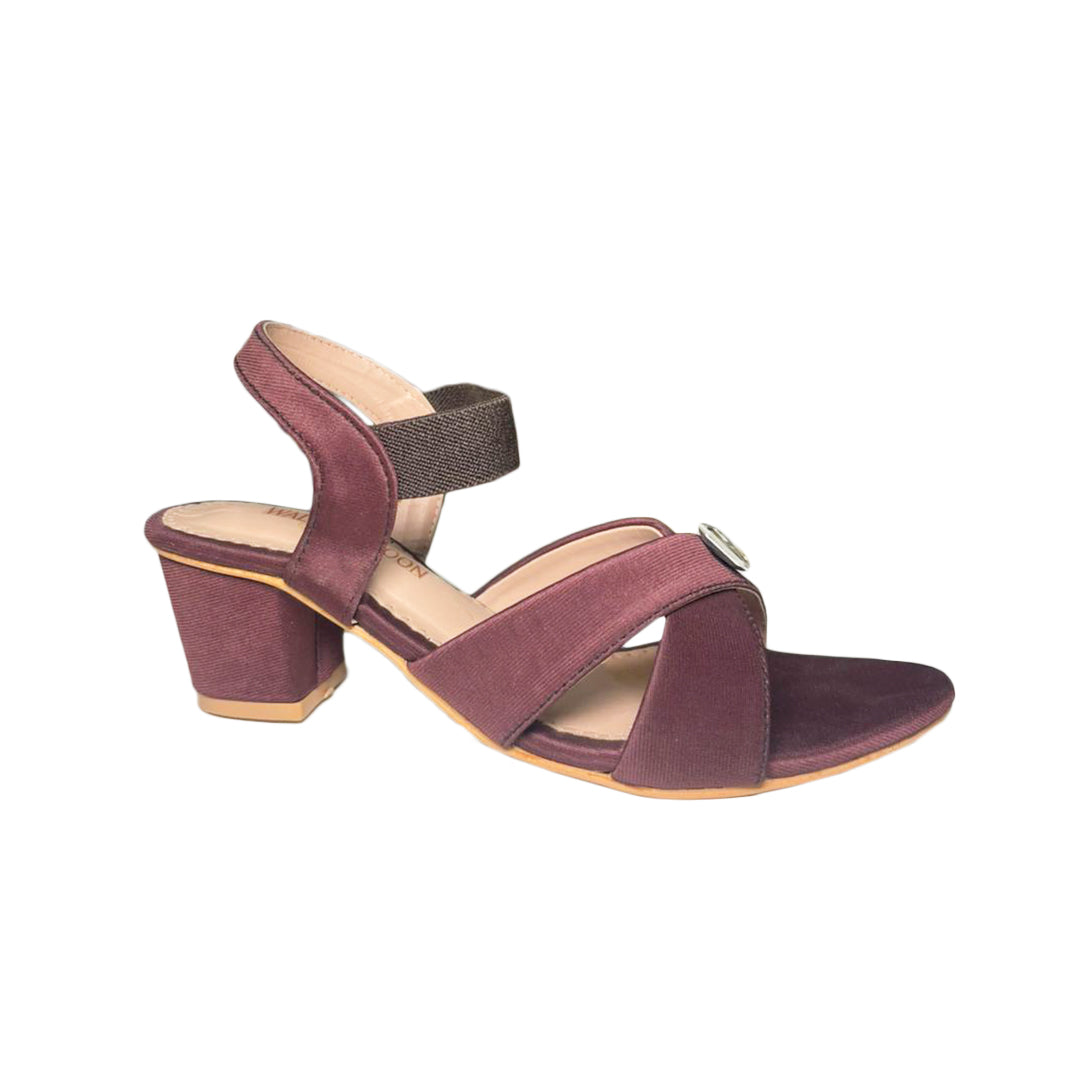 Stone Embellished Cross-Strap Heel