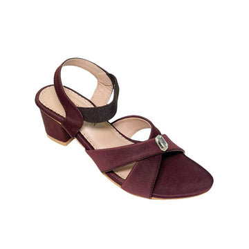 Stone Embellished Cross-Strap Heel