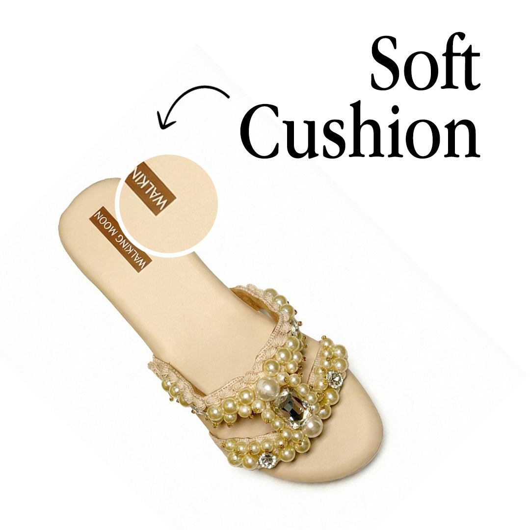 Pearl & Crystal Hand-Work Wedges