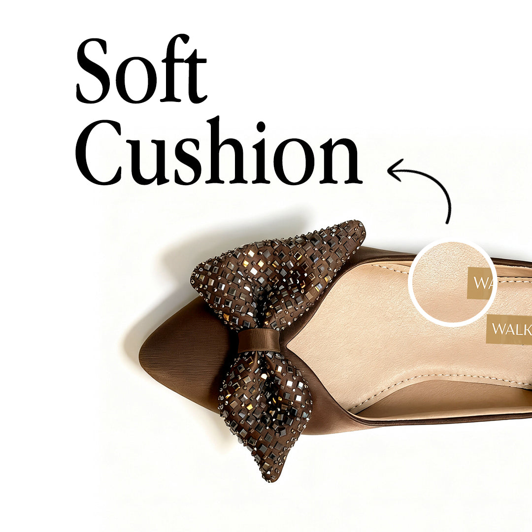 Crystal Bow Embellished Pointed Flat