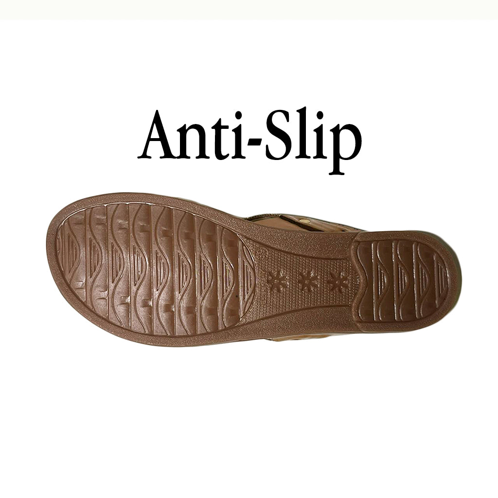 Gold Crystal Strappy Flats