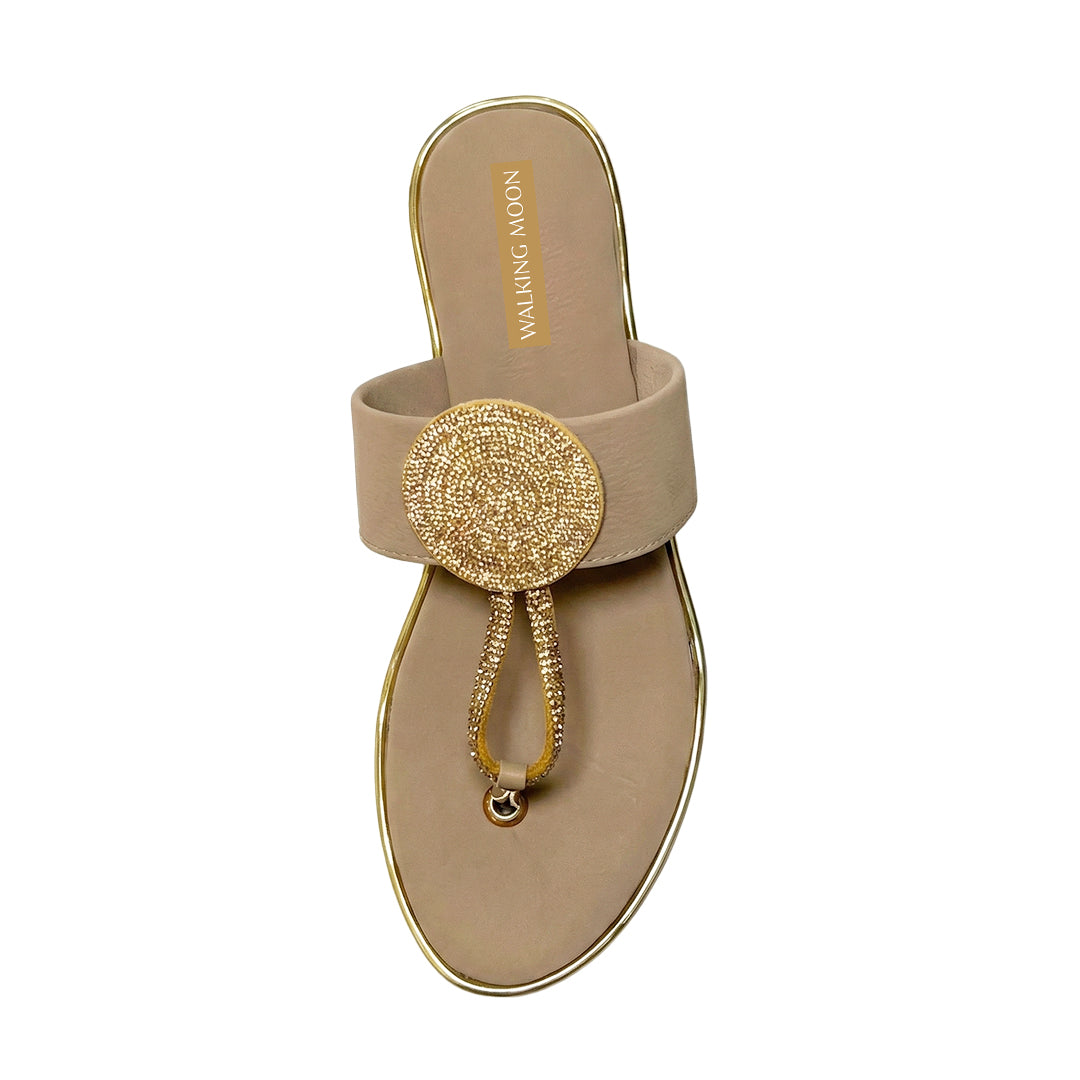 Crystal Medallion Flat Brown