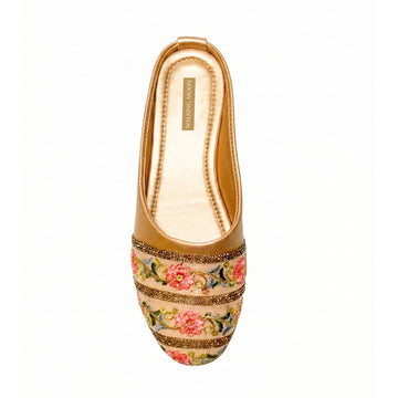 Embroidered Floral Half Bellies Copper