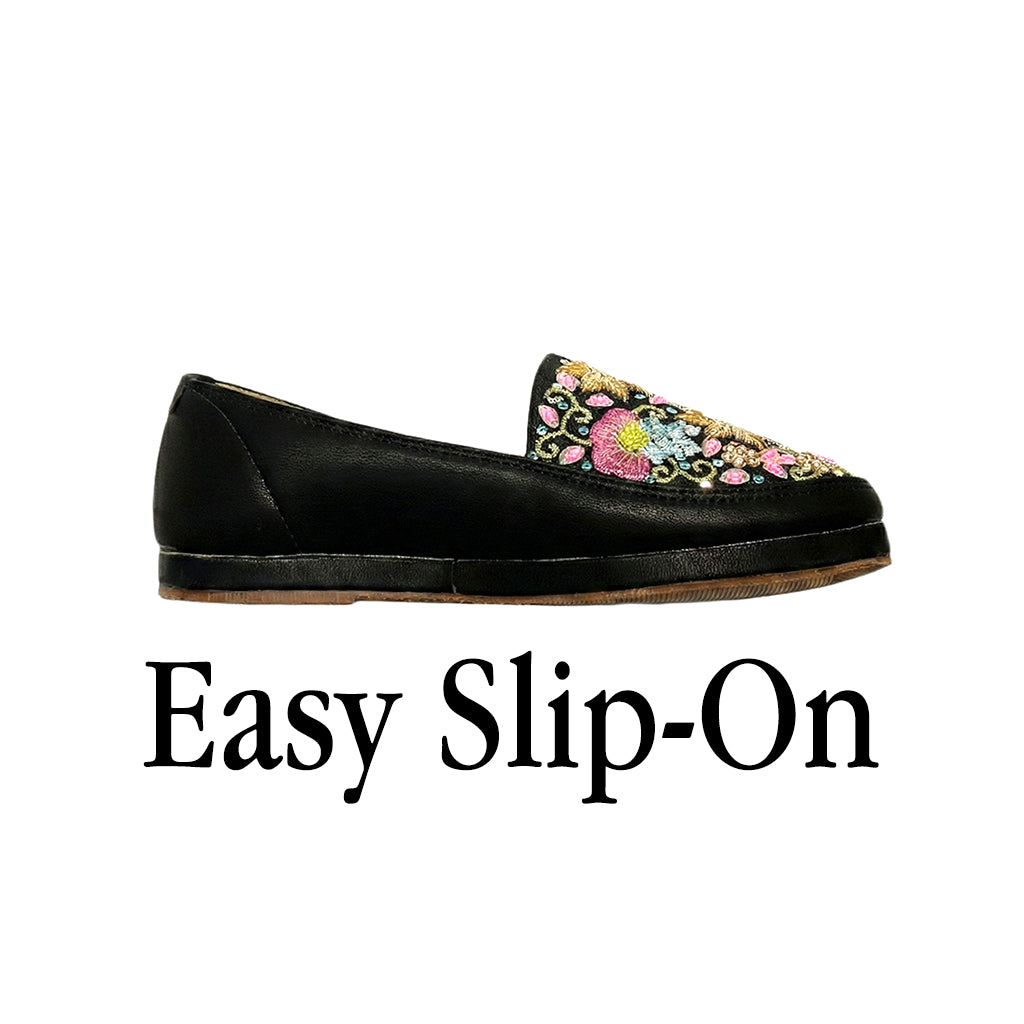 Gold Zardosi and Bead Embroidery Handwork Loafer