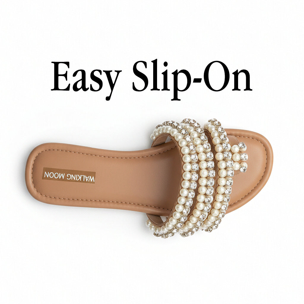 Pearl Strappy Sliders