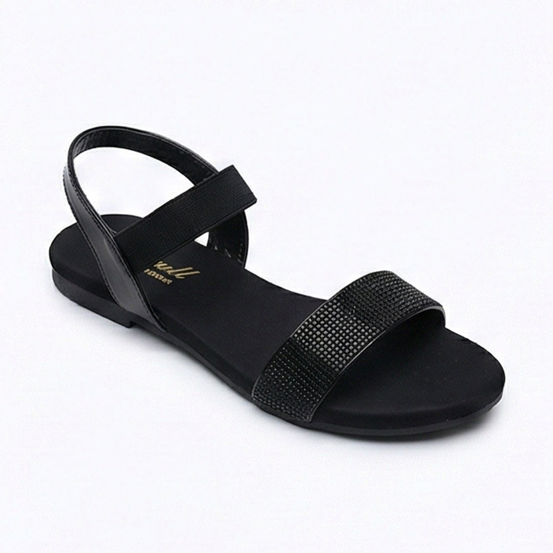 Classic Sandal Flat Embellished Black
