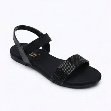 Classic Sandal Flat Embellished Black