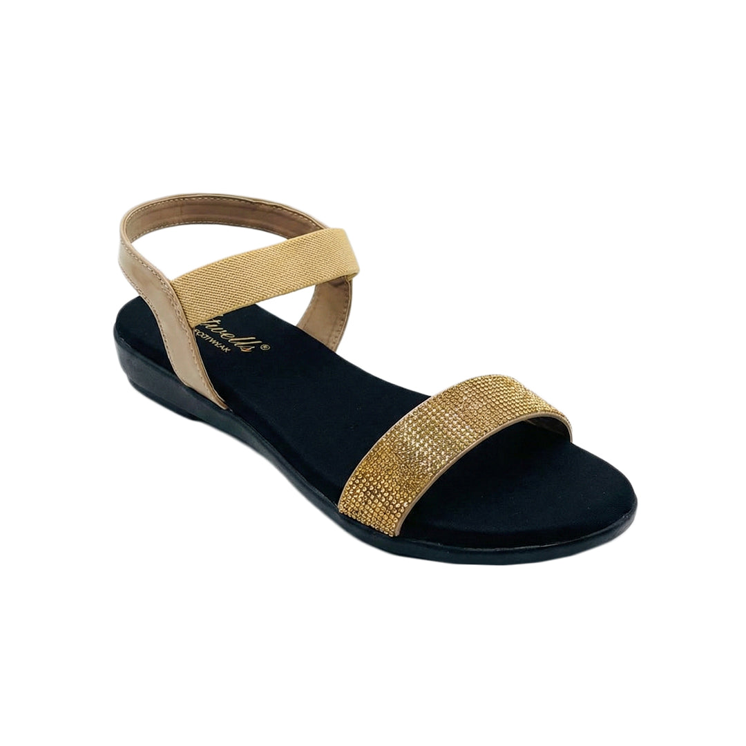 Classic Sandal Flat Embellished Gold