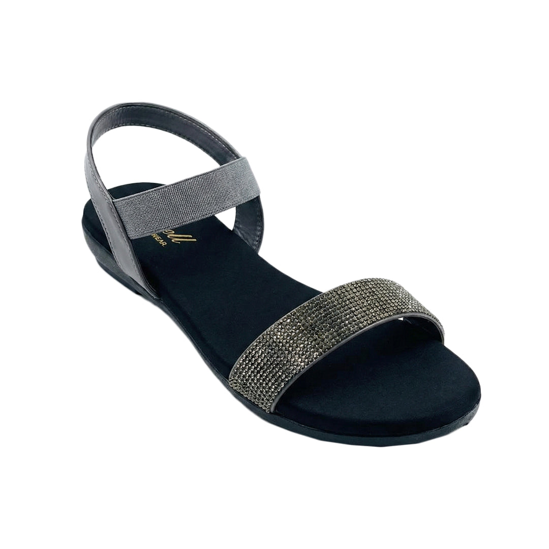 Classic Sandal Flat Embellished Grey