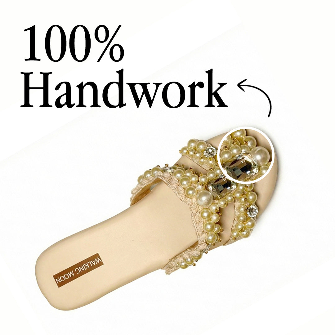Pearl & Crystal Hand-Work Wedges