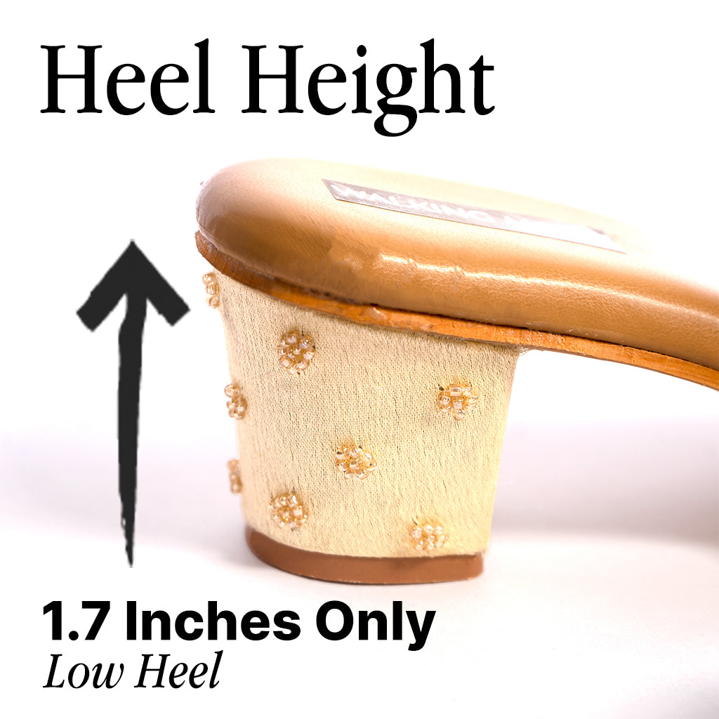 White Pearl Bridal Mule Heel