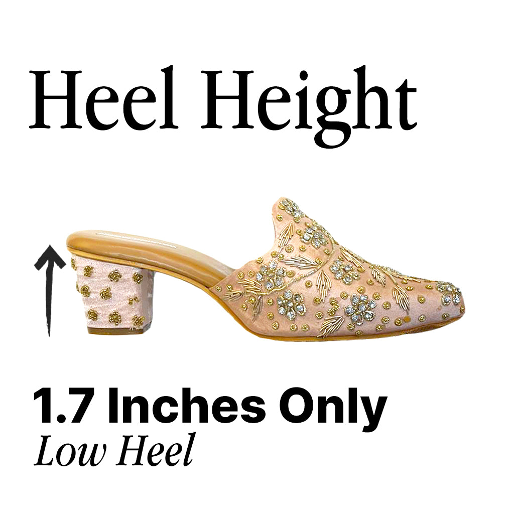 Peach Bridal Mule Heel