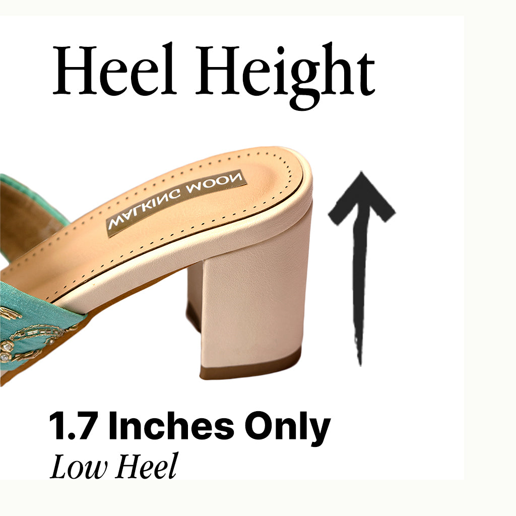 Light Green Cross Block heel